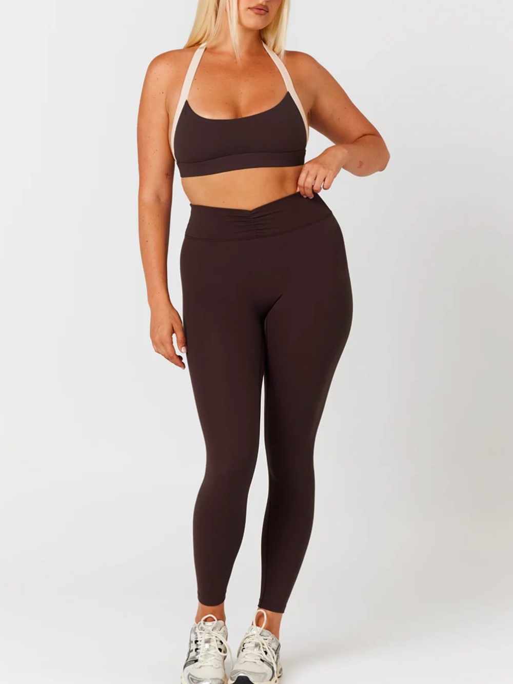 NWOT CROP SHOP BOUTIQUE Form Gather Waist Leggings - Espresso - Size small - Picture 8 of 8